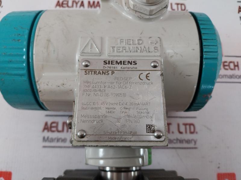 Siemens Sitrans P 7Mf4433-1Fa62-1Ac6-z Differential Pressure Transducer