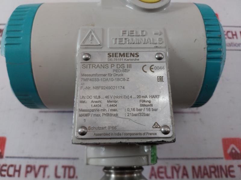 Siemens Sitrans P Ds Iii 7Mf4033-1Da10-1Bc6-z Transmitter For Pressure