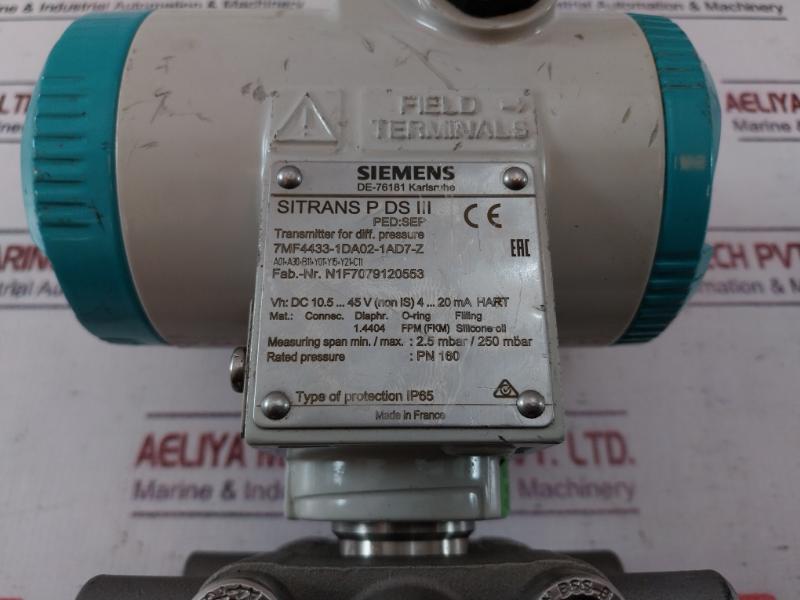 Siemens Sitrans P Ds Iii 7Mf4433-1Da02-1Ad7-z Pressure Transmitter 0011.03.06