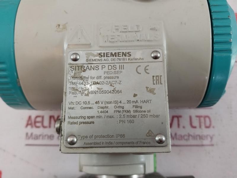 Siemens Sitrans P Ds Iii 7Mf4433-1Da02-2Ac7-z Differential Pressure Transmitter