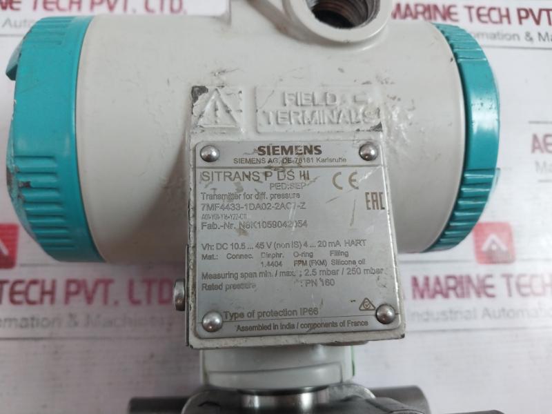 Siemens Sitrans P Ds Iii 7Mf4433-1Da02-2Ac7-z Pressure Transmitter 4-20Ma