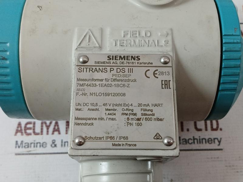 Siemens Sitrans P Ds Iii 7Mf4433-1Ea02-1Bc6-z Differential Pressure Transmitter