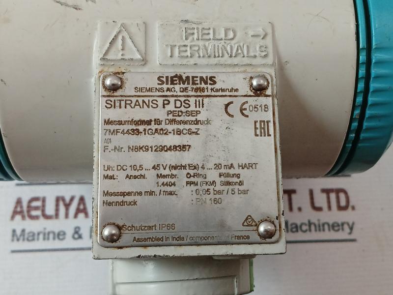 Siemens Sitrans P Ds Iii 7Mf4433-1Ga02-1Bc6-z Differential Pressure Sensor Ip66