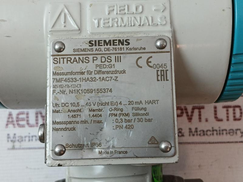 Siemens Sitrans P Ds Iii 7Mf4533-1Ha32-1Ac7-z Transmitter For Differential Pressure And Flow