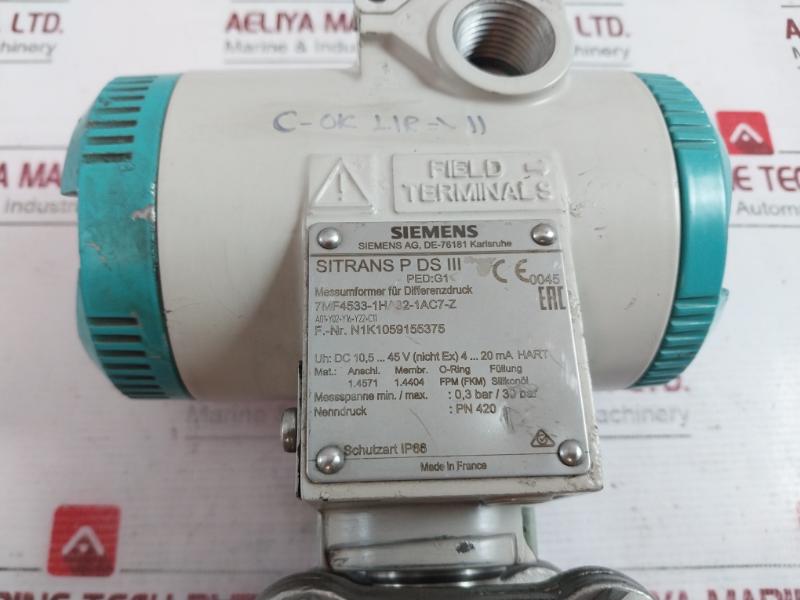 Siemens Sitrans P Ds Iii 7Mf4533-1Ha32-1Ac7-z Transmitter For Differential Pressure And Flow A5E31200105