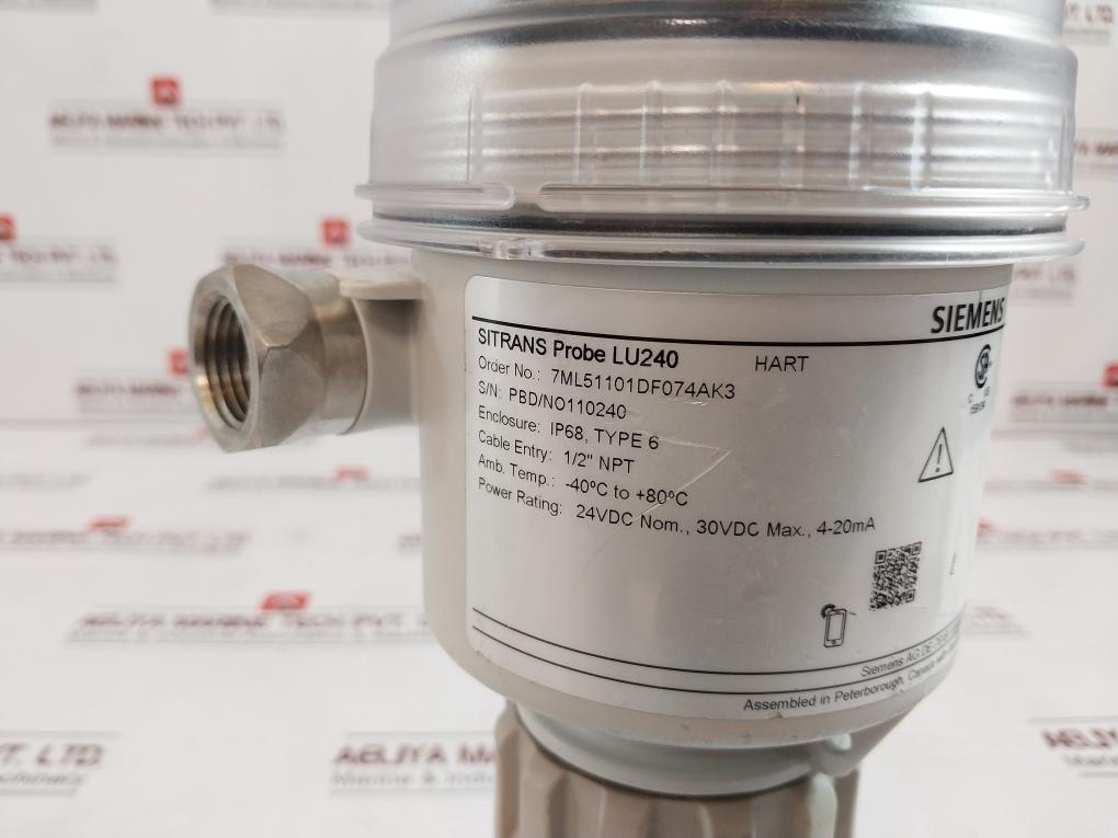 Siemens Sitrans Probe Lu240 7Ml51101Df074Ak3 Ultrasonic Level Transmitter 24Vdc