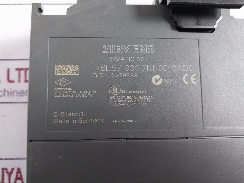 Siemens Sm331 6es7 331-7nf00-0ab0 Analog Input Module