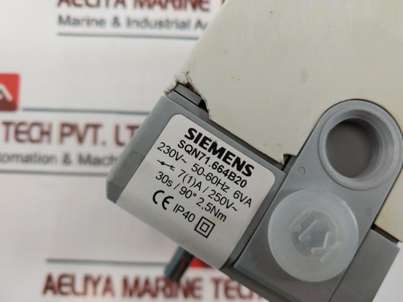 Siemens Sqn71.664B20 Actuator 230V 50-60Hz 6Va Ip40 Auxiliary Switches