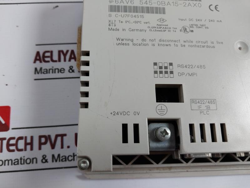 Siemens Tp 170A Simatic Touch Control Panel Dc 24V/240Ma 24Vdc 0V