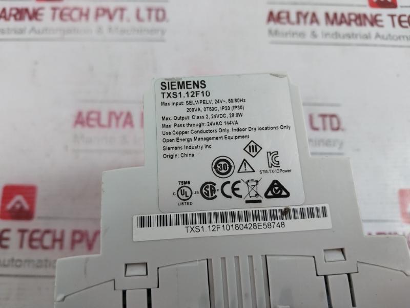 Siemens 199.96Txs1.12F10 Power Supply Module Txs1.12F10180428E5874 24Vdc 28.8W 144Va