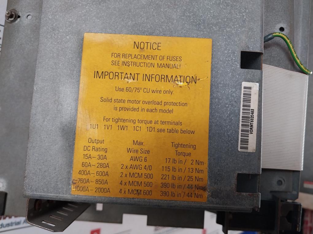 Siemens VORMT6320463 Solid State Motor Overload Protection