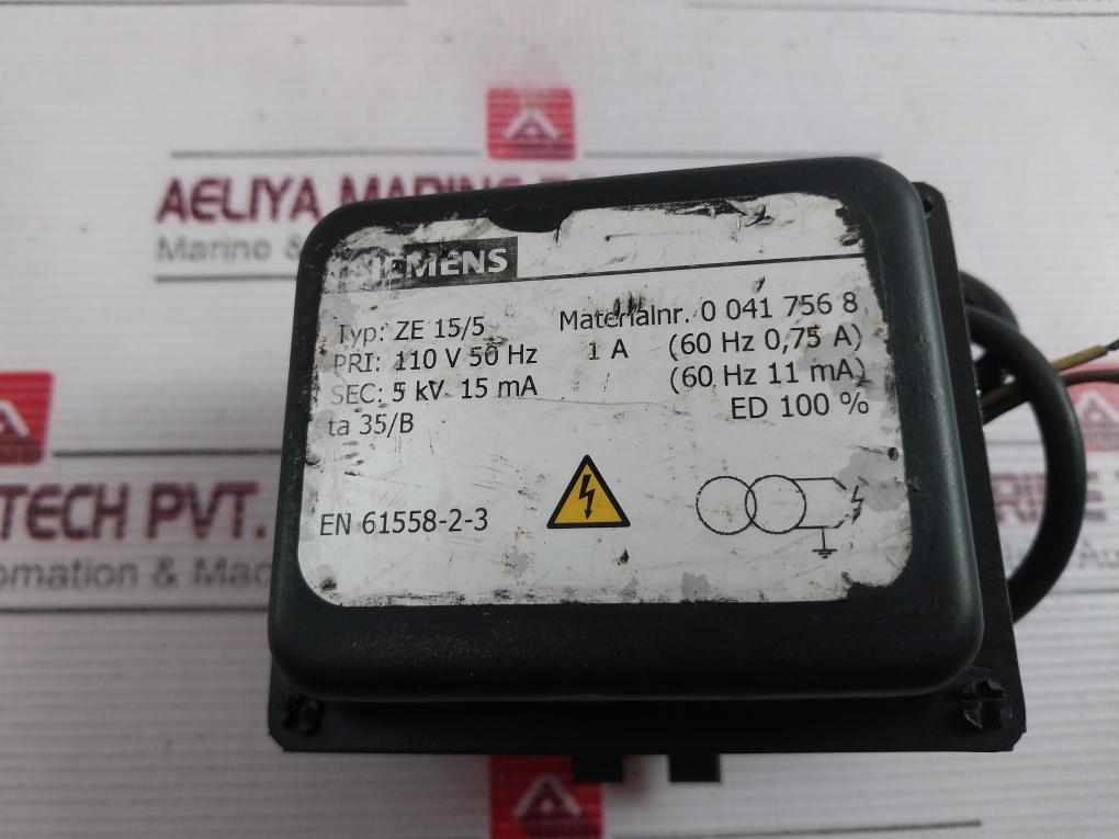 Siemens Ze 15/5 Ignition Transformer 110V 50Hz