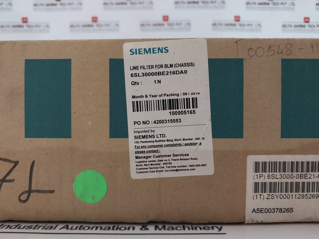 Siemens (1P) 6Sl3000-0Be21-6Da0 Basic Line Filter 50/60Hz
