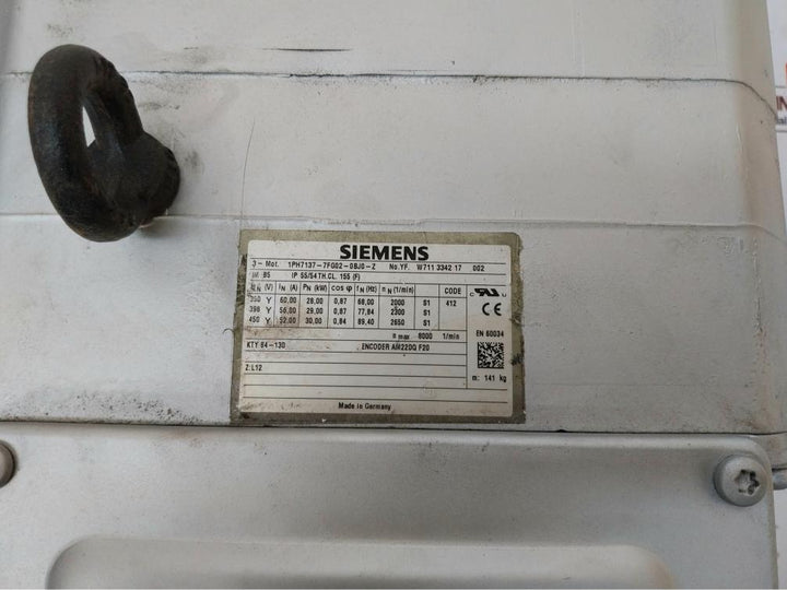 Siemens 1Ph7137-7Fg02-0Bj0-z Servo Motor 8000 1/Min