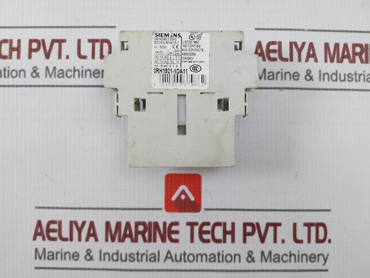 Siemens 3Rh1921-1Da11 Auxiliary Switch Block A300/Q300,10A/240V
