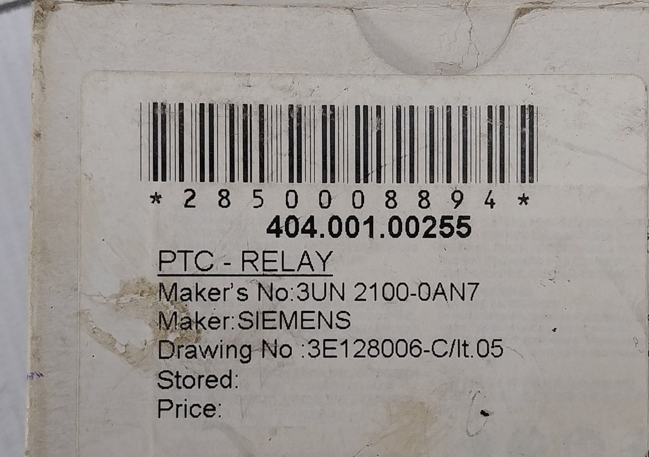 Siemens 3Un2100-0An7 Ptc/Motor Protection Relay 220-240Vac