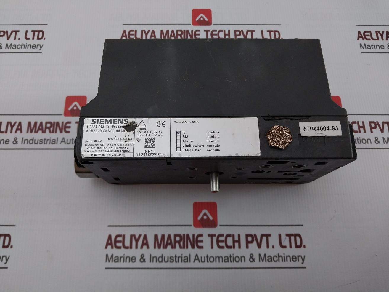 Siemens 6Dr5020-0Nn00-0Aa0 Electropneumatic Positioner Ip66 4-20Ma Sw 4.00.01-03