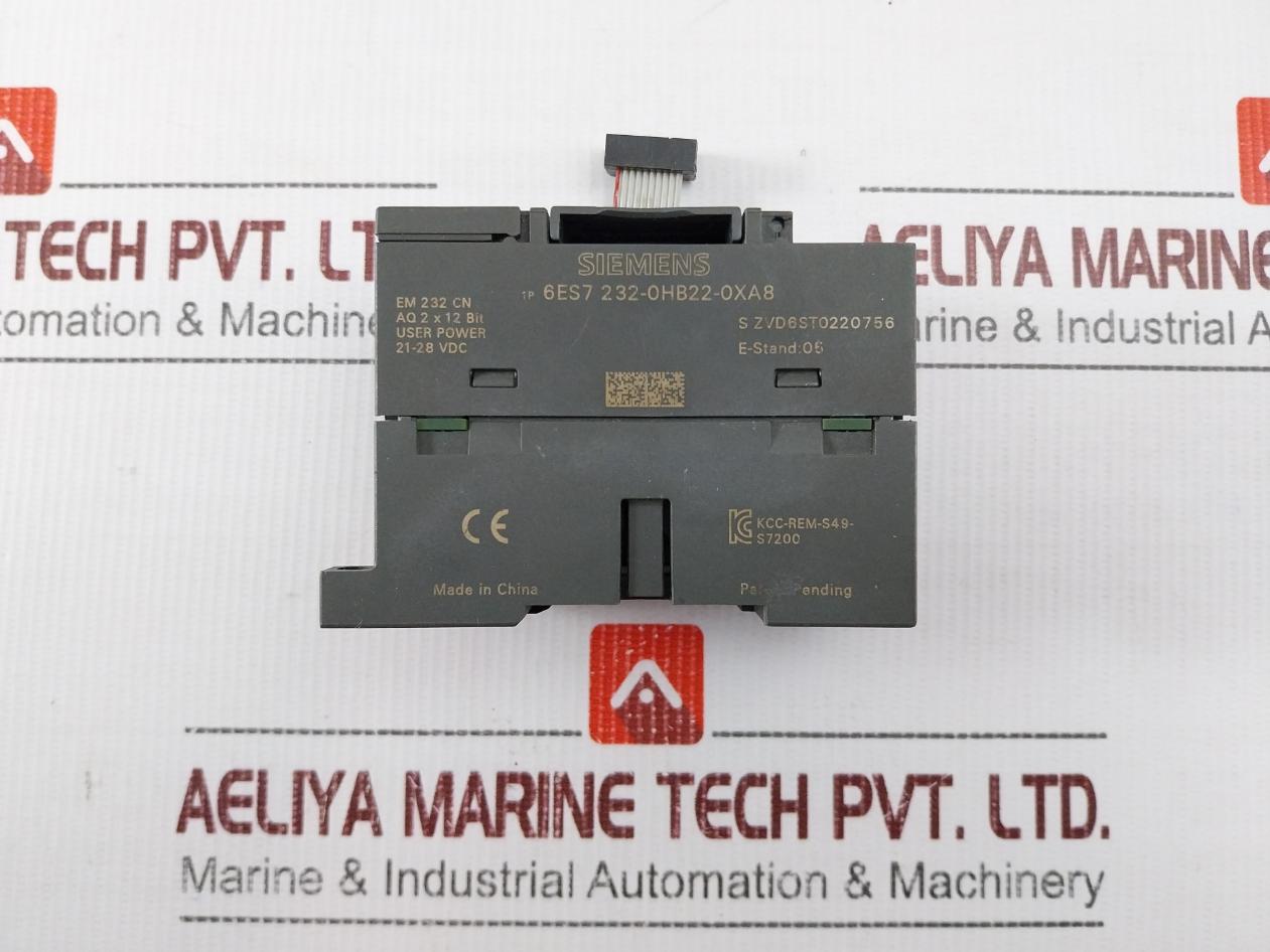 Siemens 6Es7 232-0Hb22-0Xa8 Analog Output Module 21-28 Vdc Aq2 X 12Bit