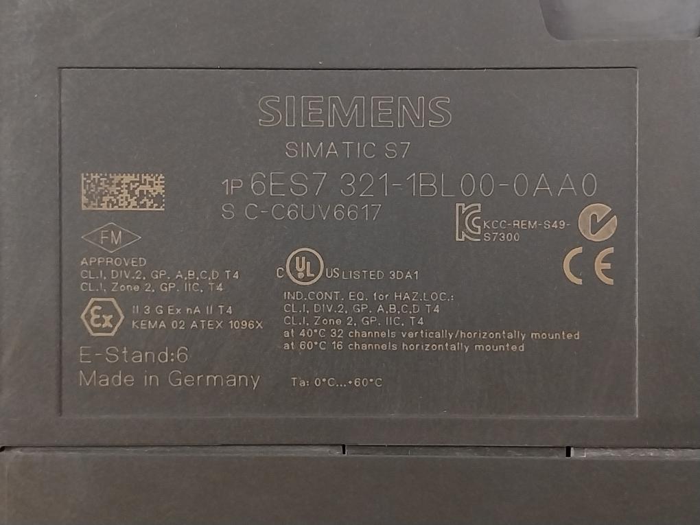 Siemens 6Es7 321-1Bl00-0Aa0 Input Module