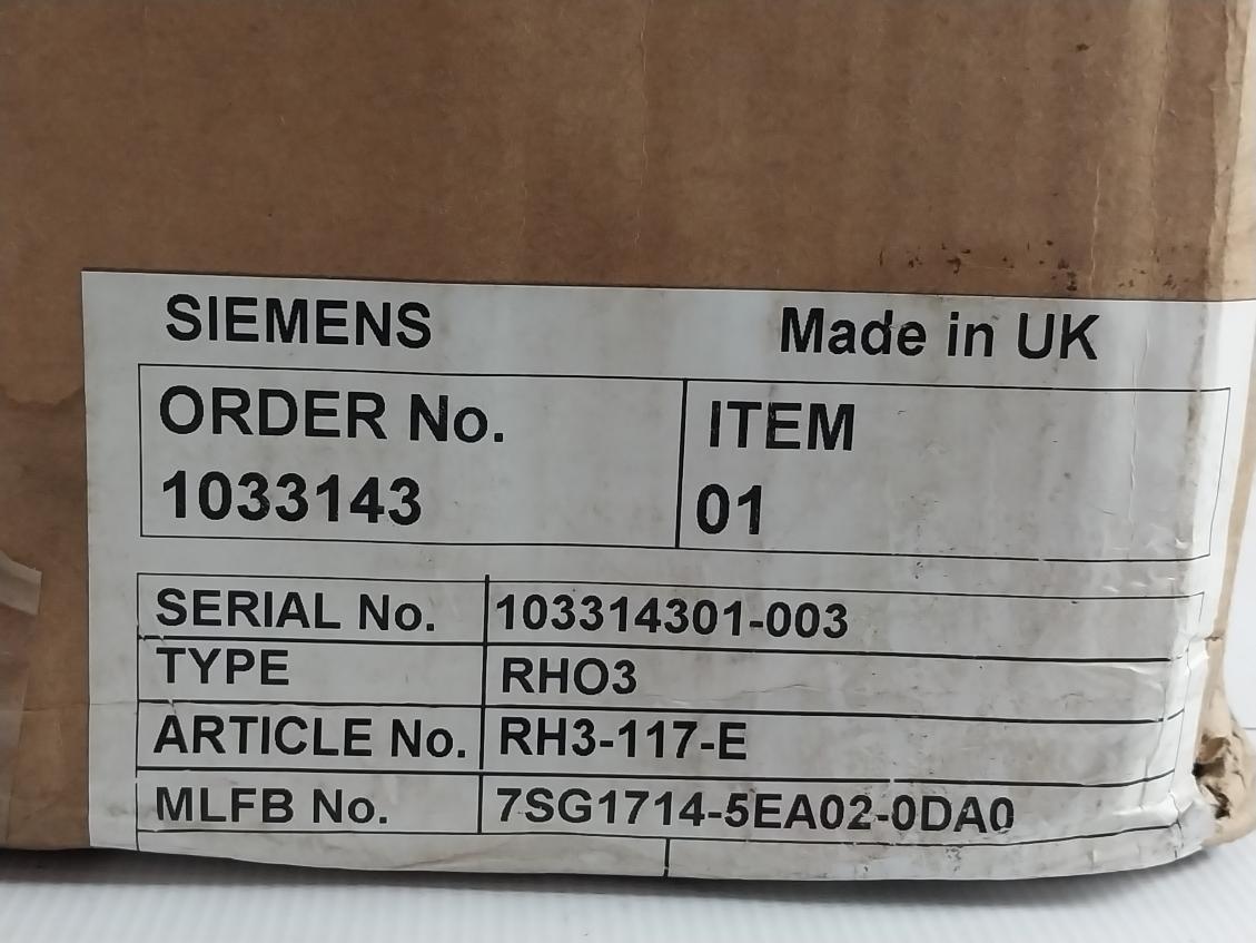 Siemens 7Sg1714-5Ea02-0Da0 Motor Protection Relay 50/60Hz Rho3