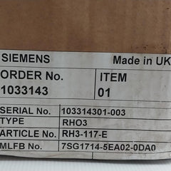 Siemens 7Sg1714-5Ea02-0Da0 Motor Protection Relay 50/60Hz Rho3