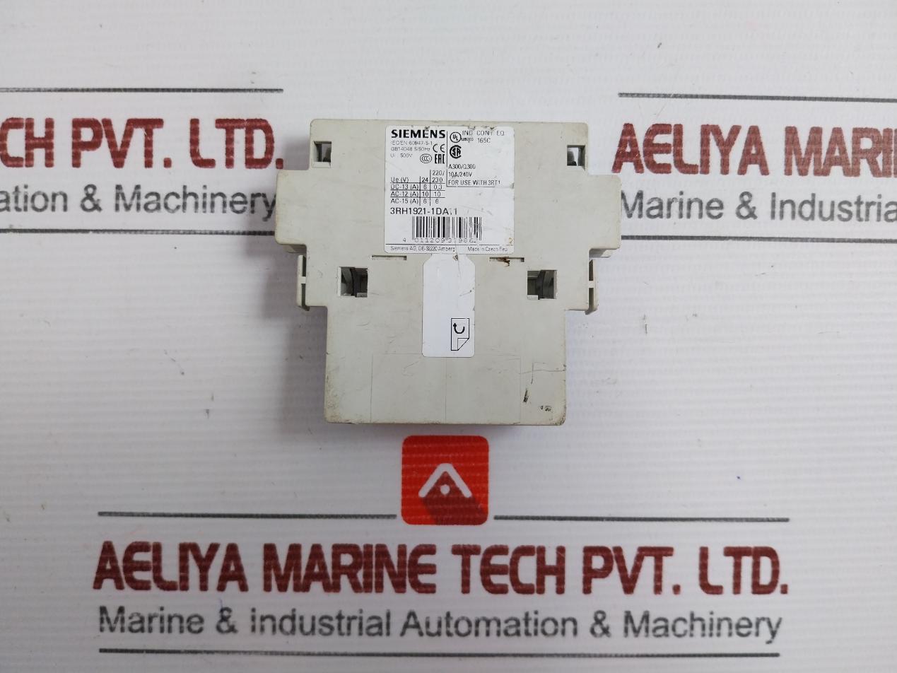 Auxiliary Contact Block Part No: 3Rh1921-1Da11 By Siemens 10A 240V