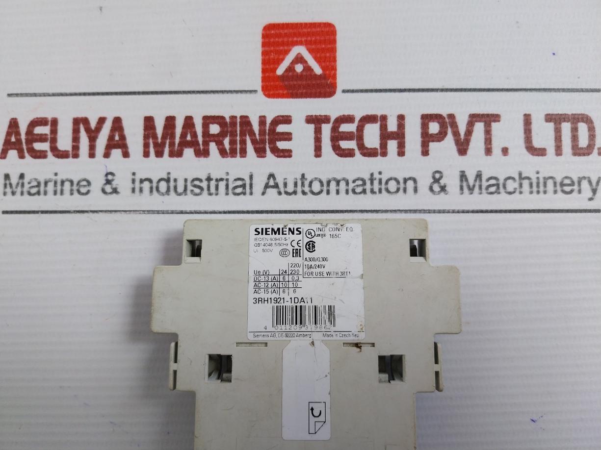 Auxiliary Contact Block Part No: 3Rh1921-1Da11 By Siemens 10A 240V