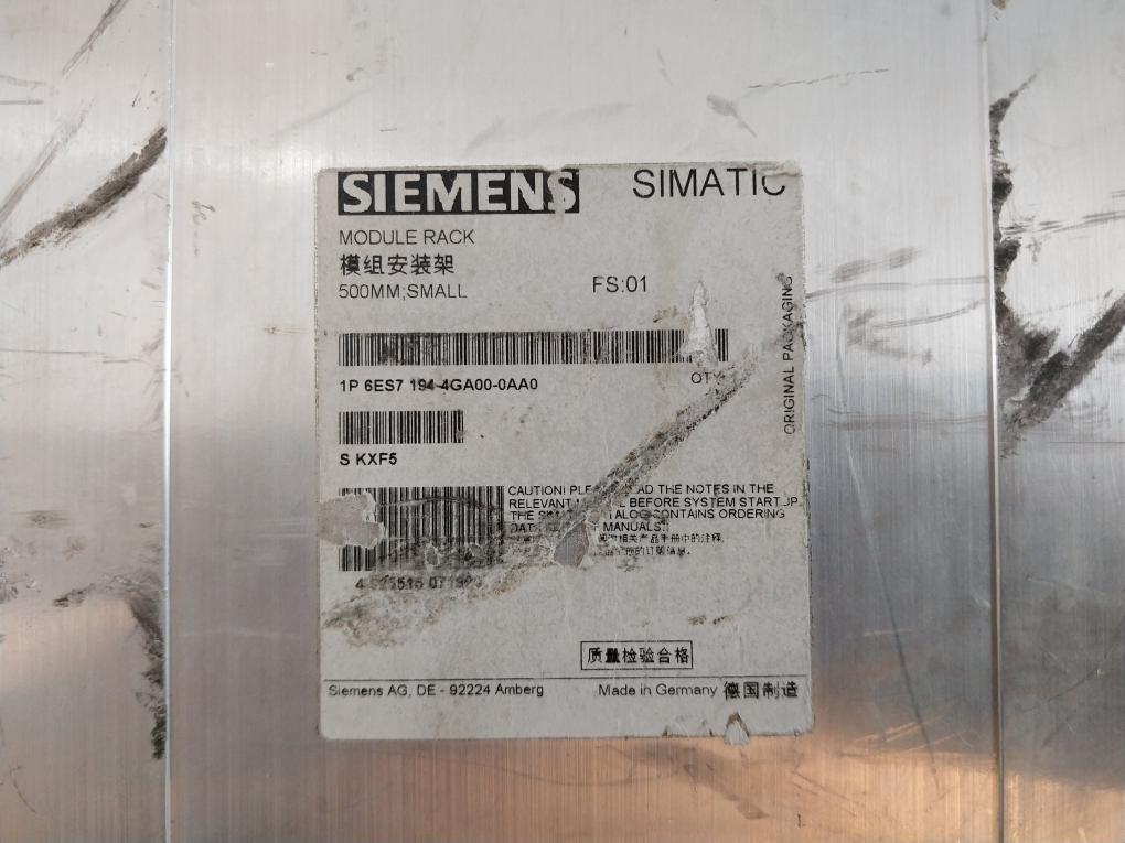 Siemens Simatic 6Es7 194-4An00-0Aa0 Connection Module 500Mm 8 Di Dc 24V, V2.5.4