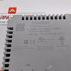 Siemens 6Av6 647-0Ad11-3Ax0 Simatic Ktp600 Basic Color Panel Key/Touch Operation