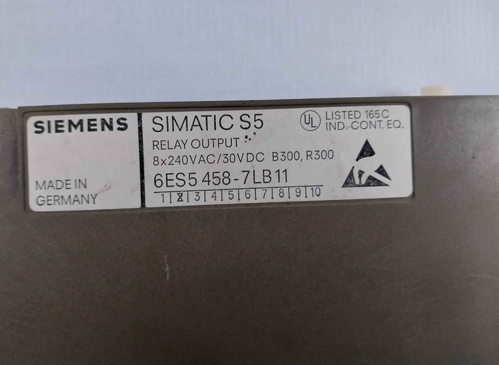Siemens Simatic S5 6Es5 458-7Lb11 Relay Output Module 240V Ac 30V Dc