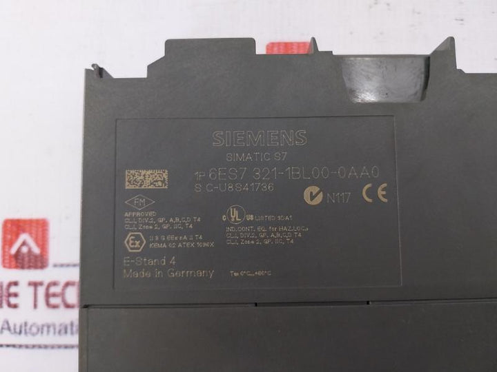 Siemens Simatic S7 6Es7 321-1Bl00-0Aa0 300 Digital Input Module Sm321