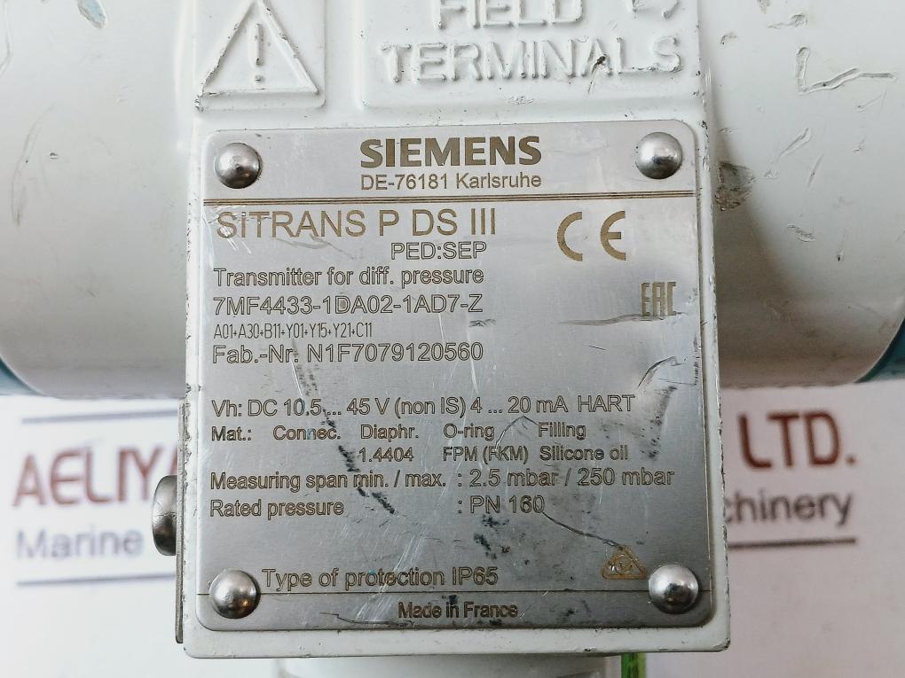 Siemens Sitrans P Ds Iii 7Mf4433-1Da02-1Ad7-z Differential Pressure Transmitter