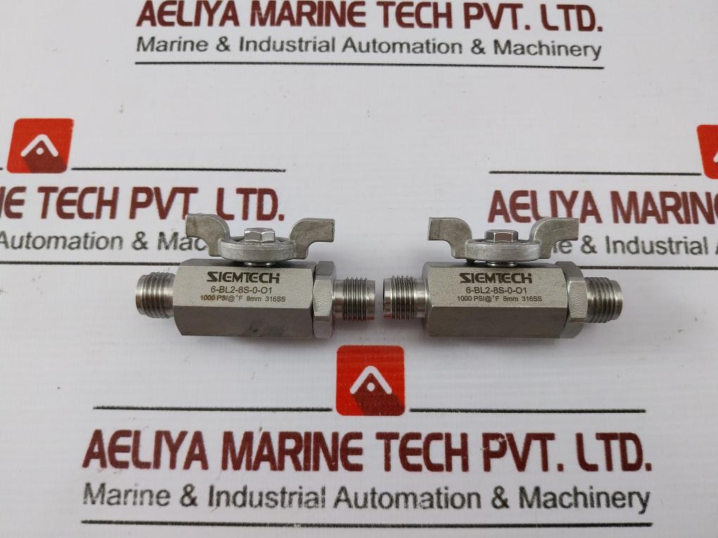 Siemtech 6-bl2-8S-0-o1 High-pressure Valves 1000 Psi, 8Mm, 316Ss, A2-70"