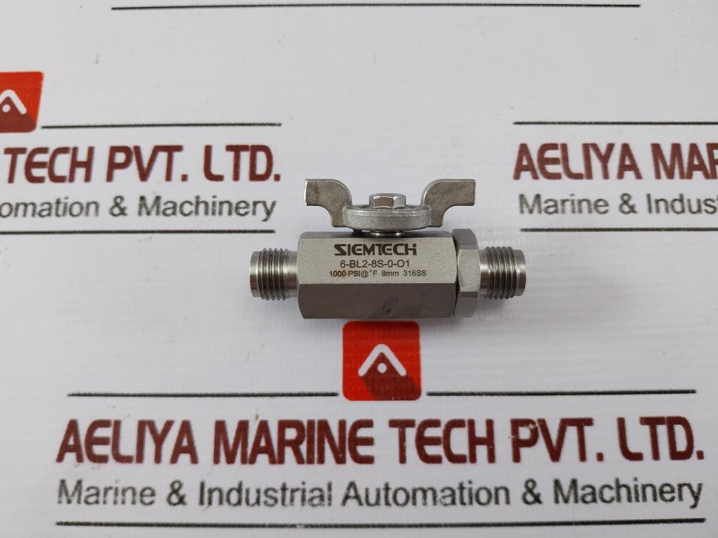 Siemtech 6-bl2-8S-0-o1 High-pressure Valves 1000 Psi, 8Mm, 316Ss, A2-70"