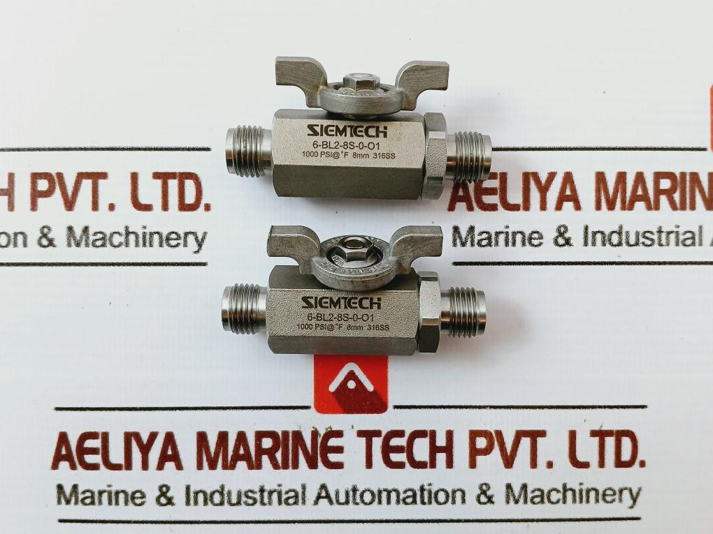 Siemtech 6-bl2-8s-0-o1 Ball Valve W/ Locking Handle 1000psi 316 Stainless Steel