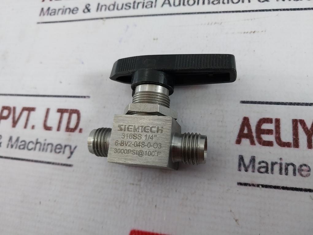 Siemtech 6-bv2-04s-0-o3 Manual Ball Valve High Pressure 3000psi Stainless Steel