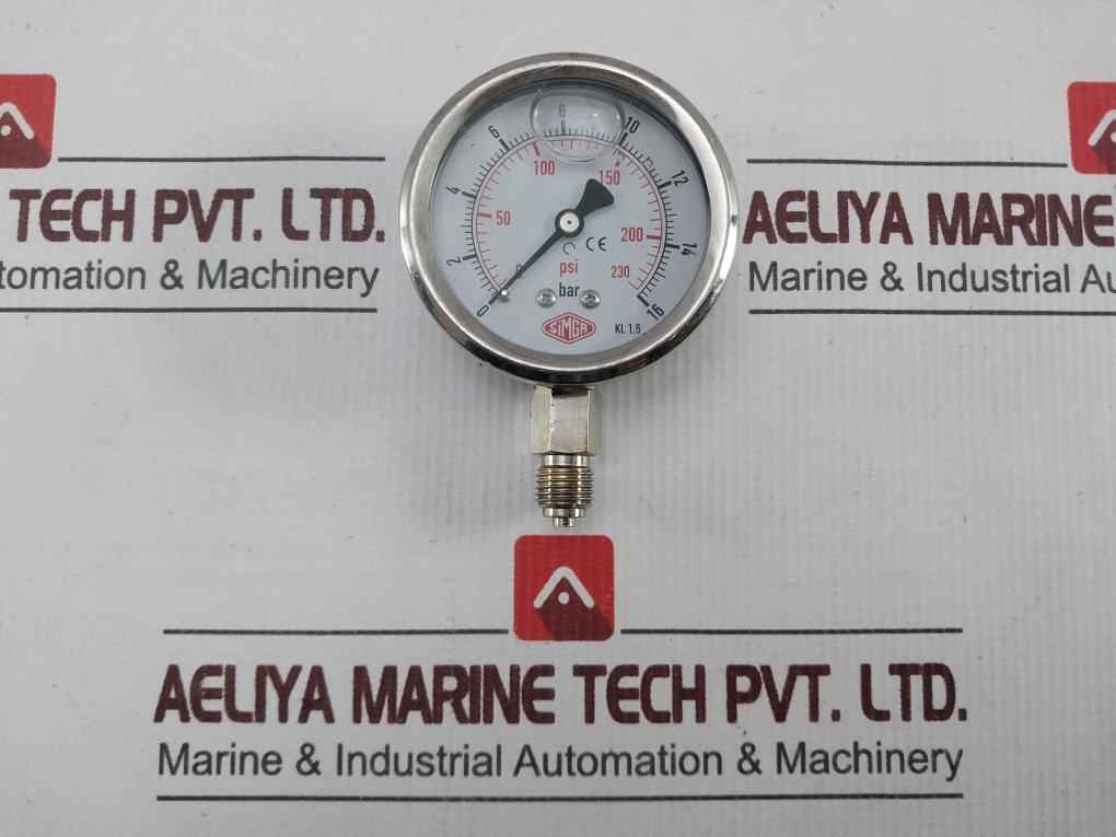 Sigma 0-230 Psi Pressure Gauge 0-16 Bar