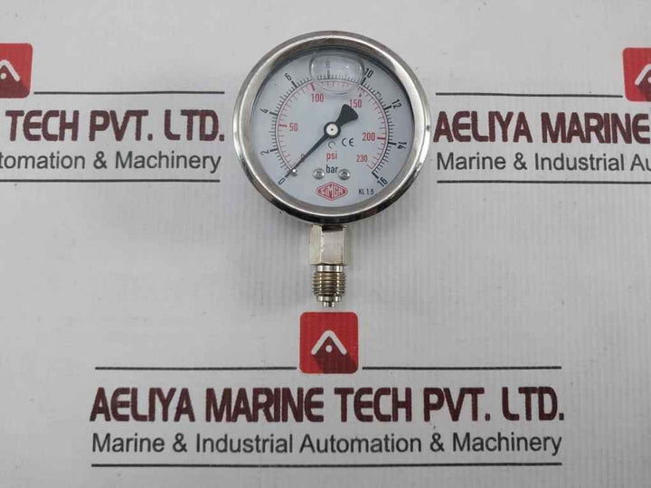 Sigma 0-230 Psi Pressure Gauge 0-16 Bar