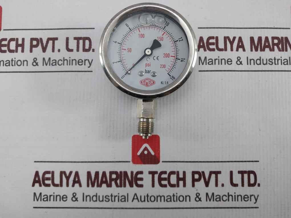 Sigma 0-230 Psi Pressure Gauge 0-16 Bar