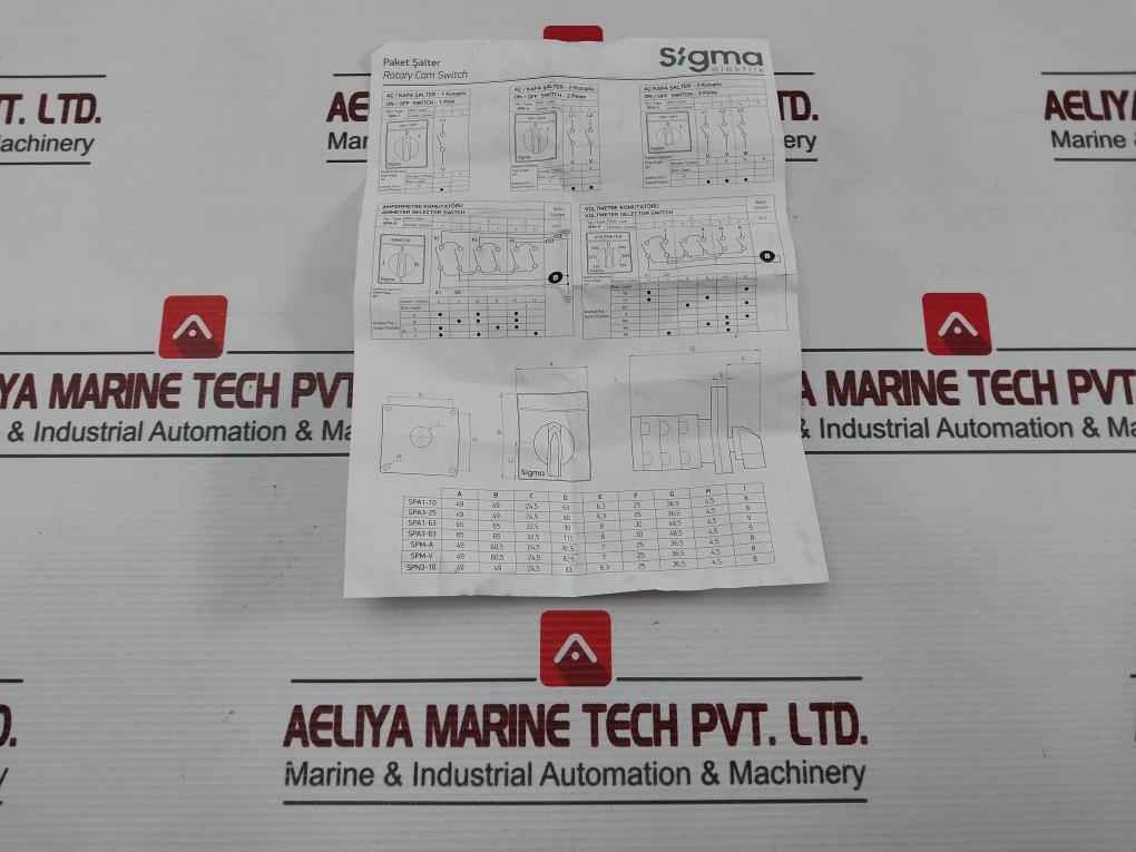 Sigma Spa1-16A Rotary Cam Switch 16A 690V