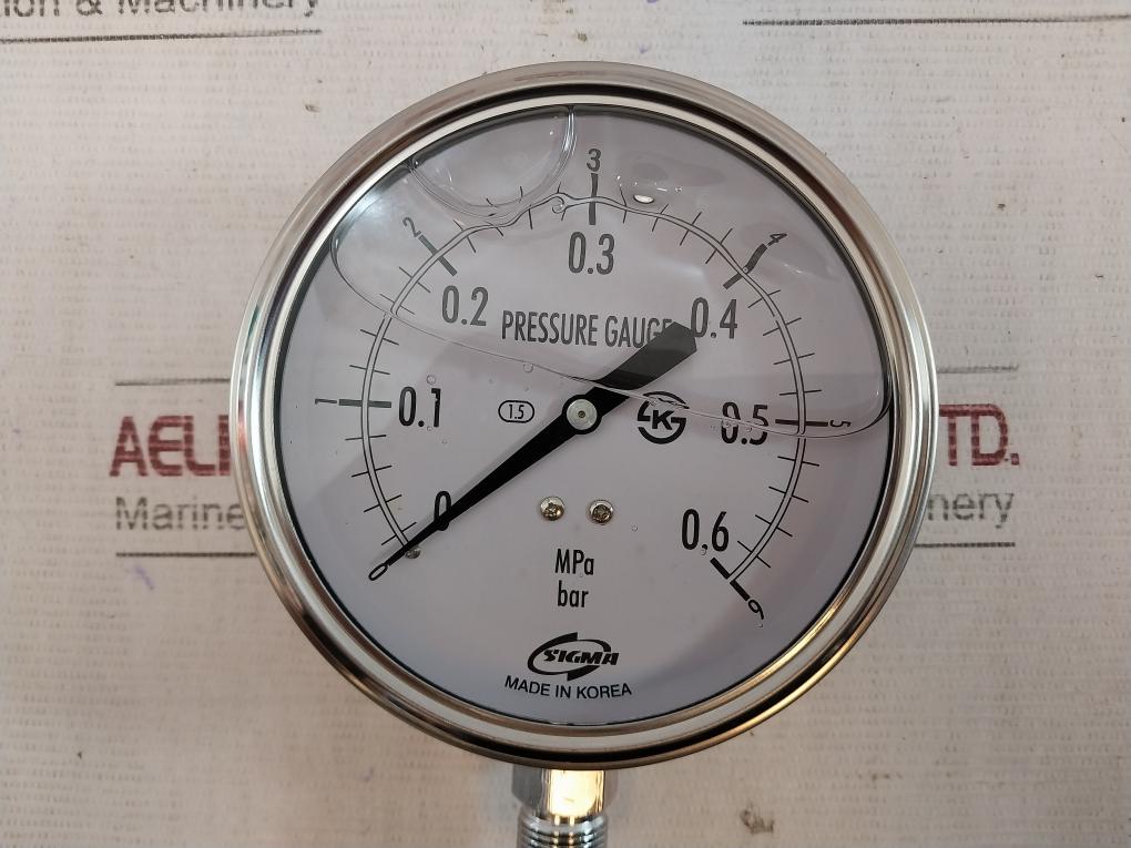 Sigmatech Pressure Gauge 0-0.6 Mpa 0-9 Bar Mm-09-14 1361186