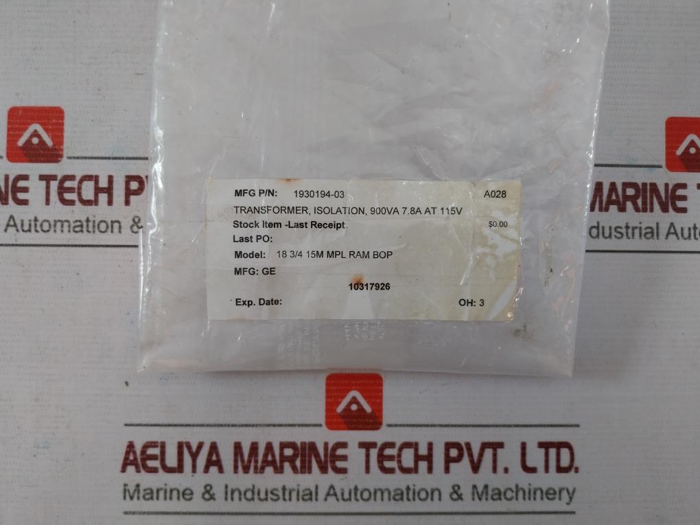 Signal Transformer Mpi-900-230 Power Transformer 1930194-03 7.8A At 115V 50/60Hz