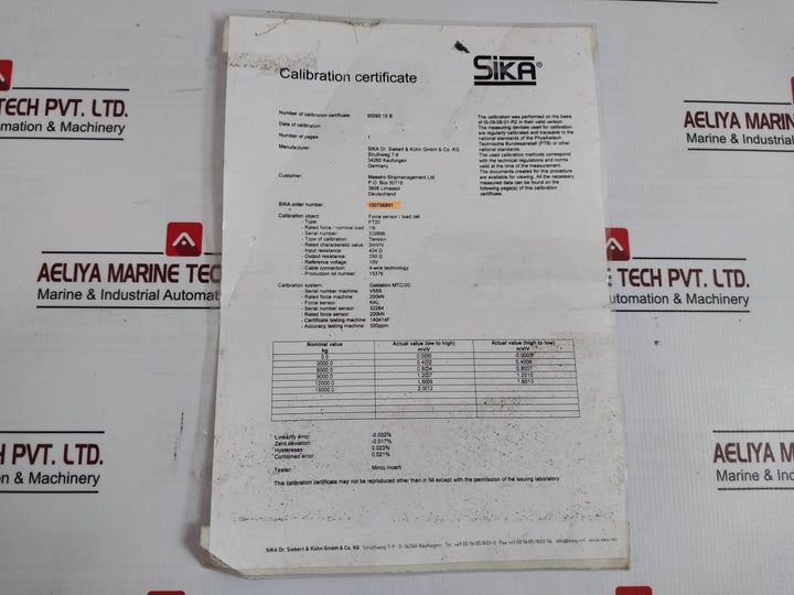 Sika Dfi Digital Indicator Set M400-pq-09-21R3, T20 15 T, Ft20 2Mv/V 10V 424 Ω