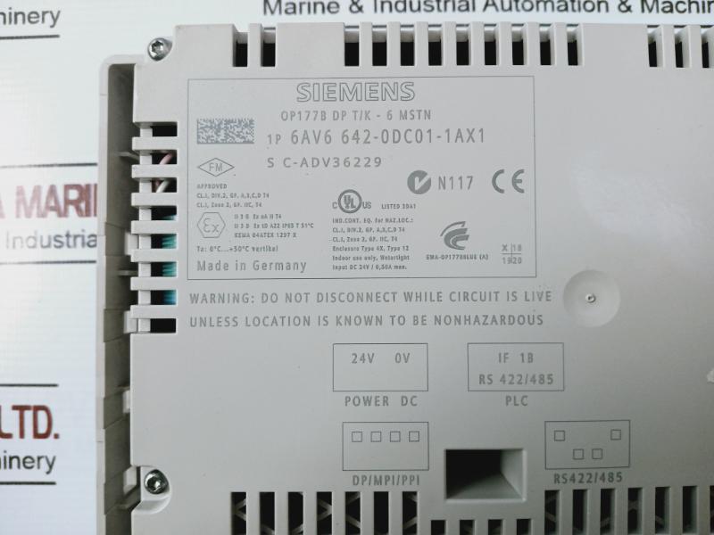 Simatic 6Av6 642-0Dc01-1Ax1 Panel Dc 24V 0.50A S C-adv36229