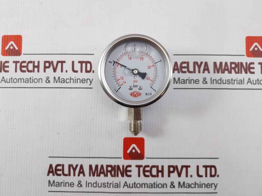 Simga -1 To 3 Bar Bottom Pressure Gauge 14 To 40 Psi