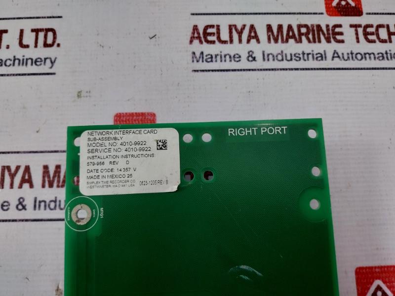 Simplex 4010-9922 Modular Network Interface Card 579-956 Rev: D