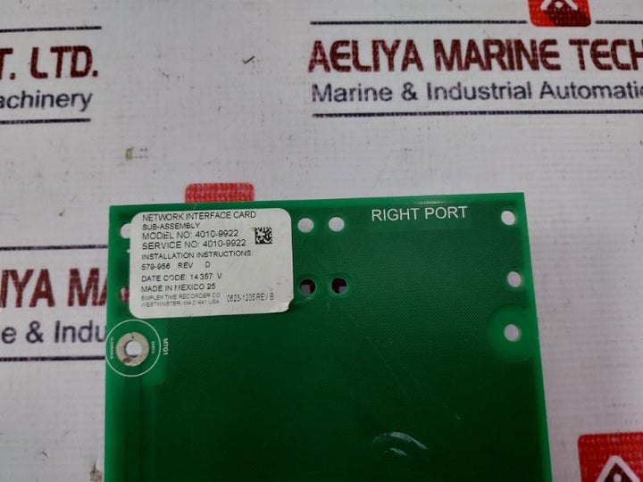 Simplex 4010-9922 Modular Network Interface Card 579-956 Rev: D