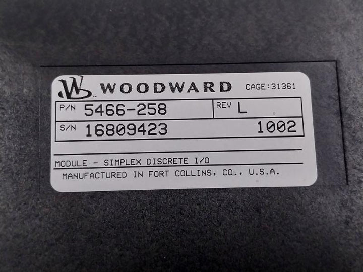 Simplex Discrete Input/Output Module 5466-258 Woodward