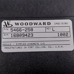 Simplex Discrete Input/Output Module 5466-258 Woodward