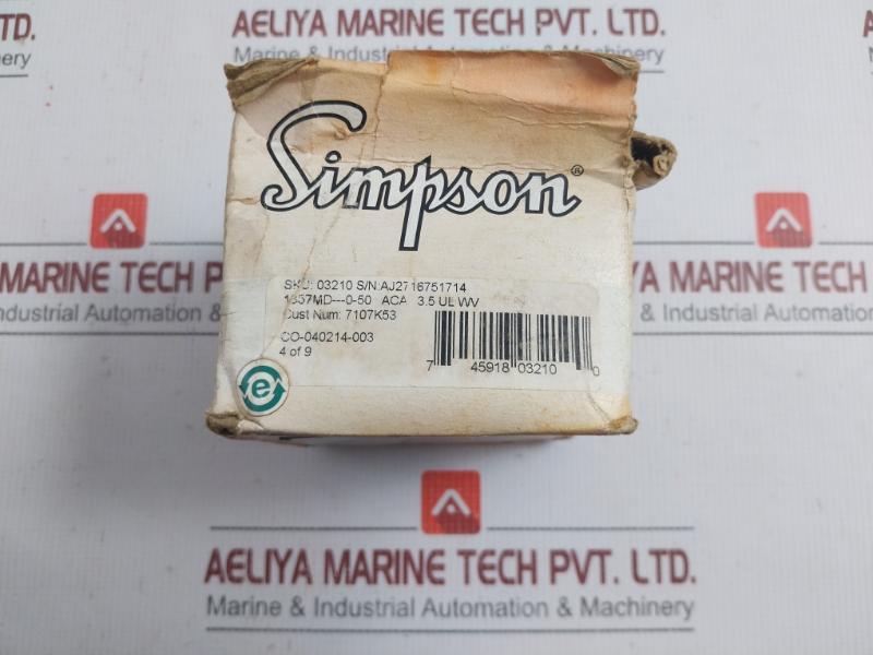 Panel Ammeter 03210 Simpson